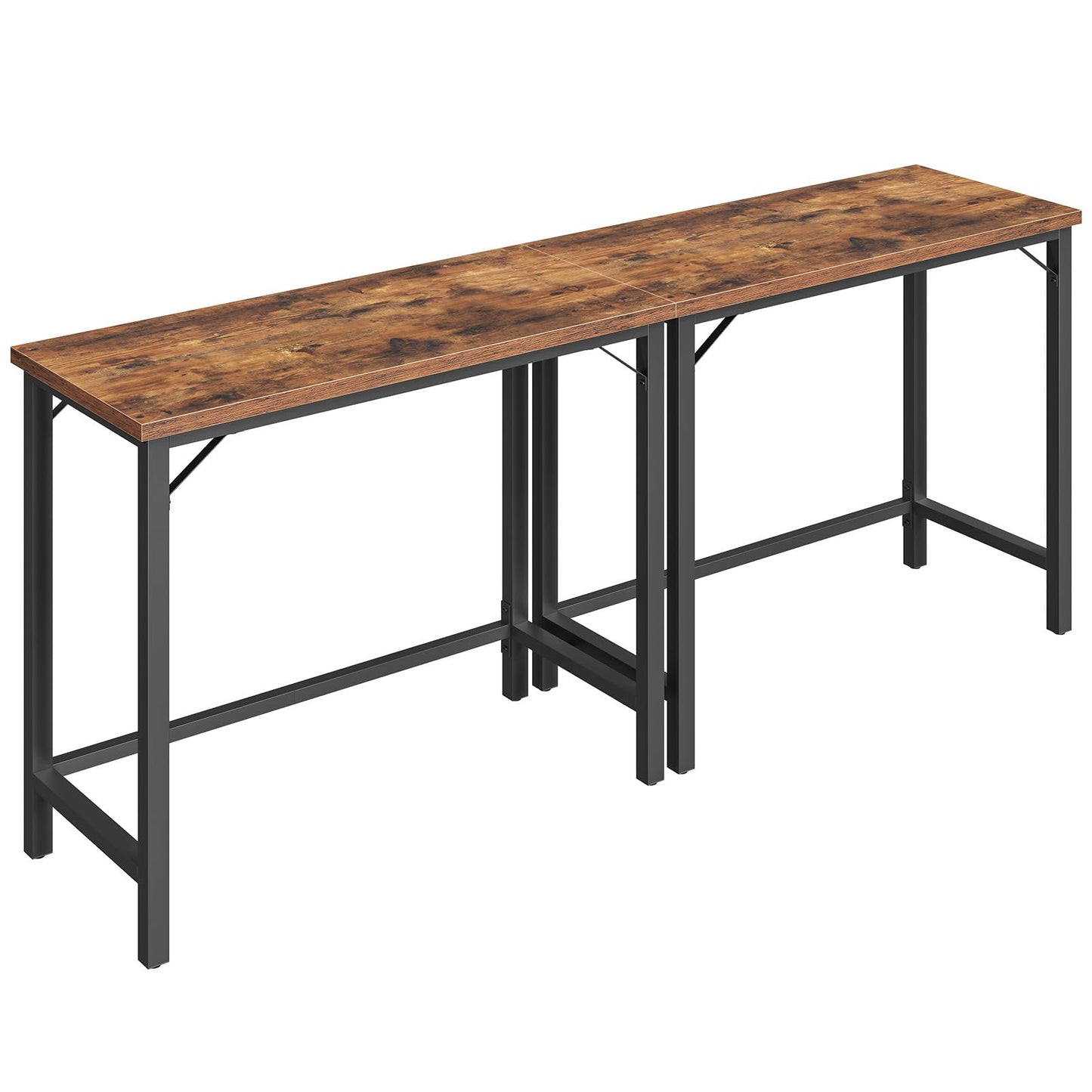 MAHANCRIS Narrow Bar Table, 63-Inch Pub Table for Dining Room, Counter Bar Tables with Sturdy Metal Frame, Connectable Bar Table, Multifunctional Console Table, Rustic Brown BTHR1601