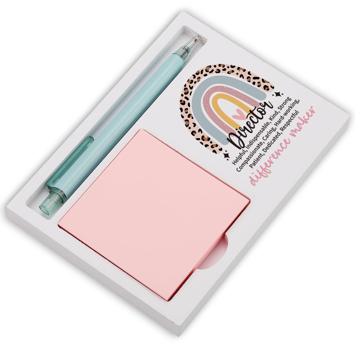 Director Sticky Note Holder for Desk, Appreciation Thank You Gift from Team Coworker Employee, Rainbow Desktop Decor for Office Manager, End of Year Gift for Women Men TZP157