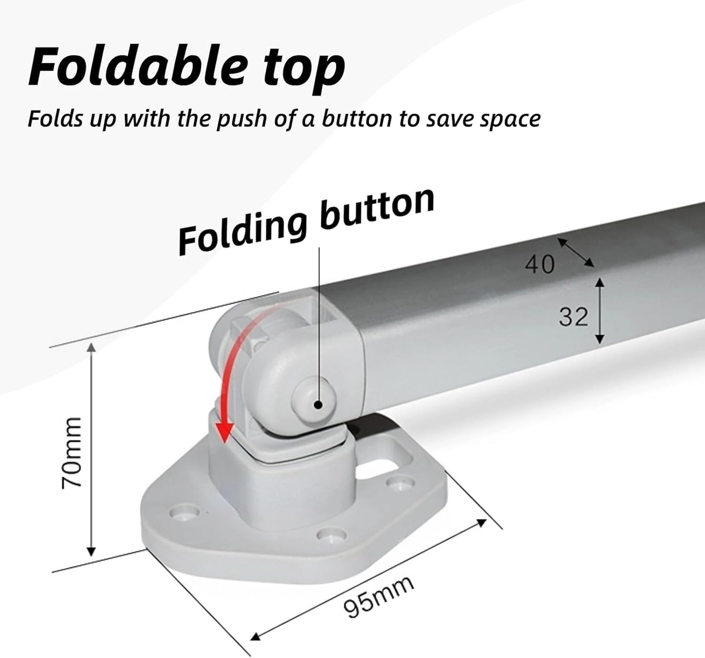 EIMSOAH Folding Table Legs Telescopic Adjustable Bar Desk Legs (Aluminium Alloy) Height Foldable Space Saving for RV Caravan Boat Yacht Office Home Furniture