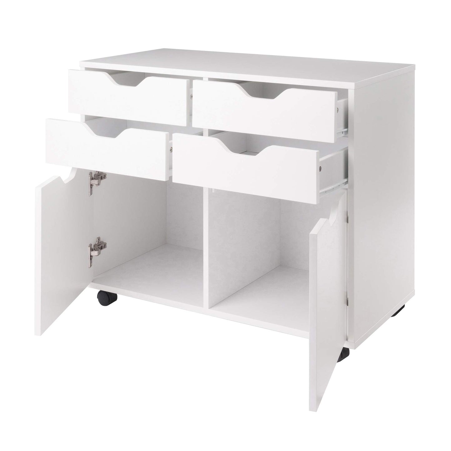 Winsome Halifax Mobile Storage Cabinet with Doors & Drawers, Stylish & Functional Home Storage Cabinet for Filing, Kitchen Organization, Moveable Furniture for Office, Dorms, Apartments