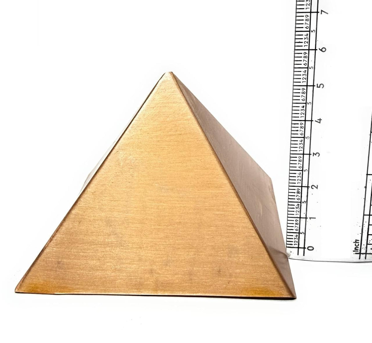 Pure Copper Vastu Pyramid, 3 Inch Hollow Energy Booster, Traditional Indian Style Tabletop Sculpture for Home and Office Decor | Energy for Vibrations at Home, Office | Health & Wealth Benefits