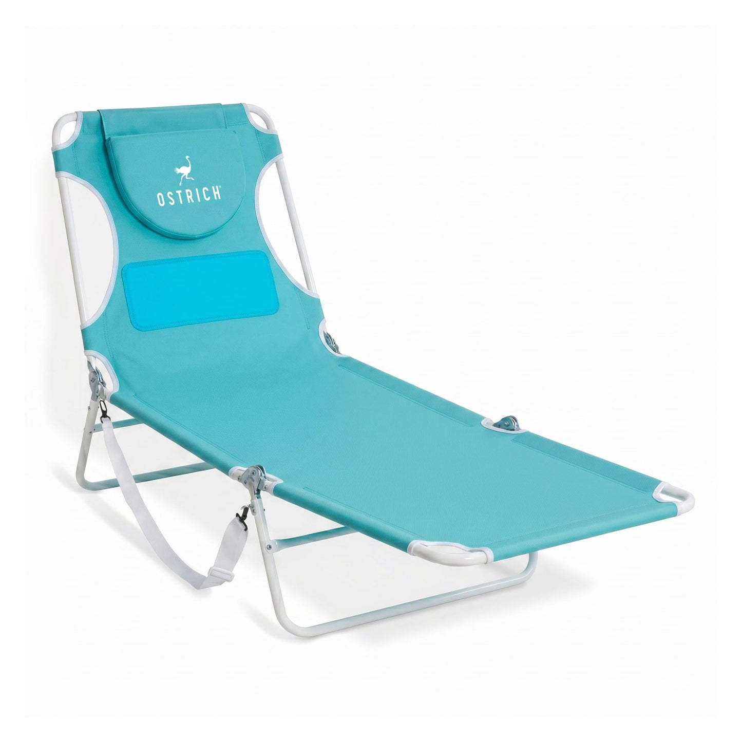Ostrich the Ladies Comfort Lounger with Chest Support, Foldable and Portable Reclining Outdoor Patio Beach Lawn Camping Pool Tanning Chair, Aqua