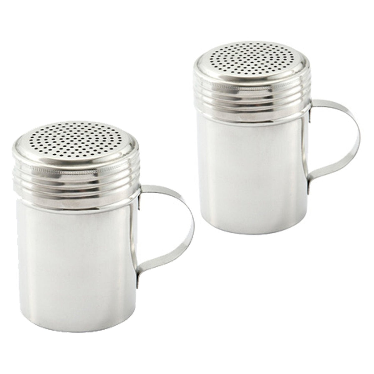 Culinary Depot Stainless Steel Dredge Shaker with Handle, Set of 2 – 10 oz.