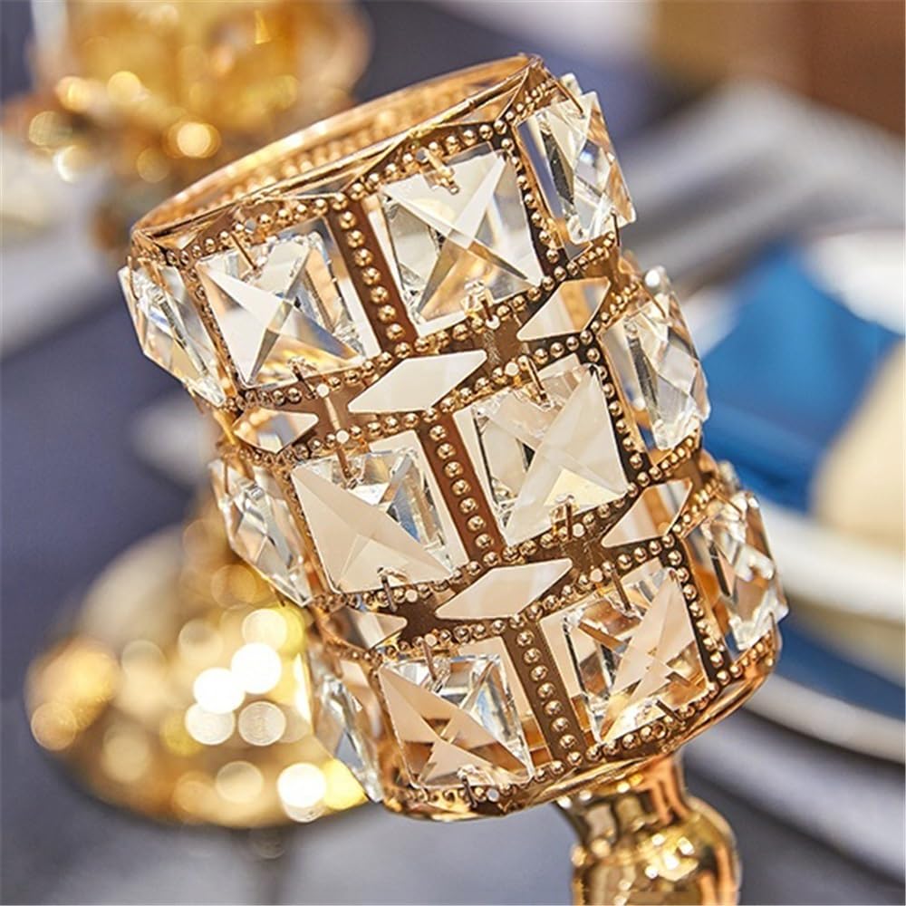 Candle Holders Decorative Crystal Candle Holder for Home Decor, Weddings, Dinners, Parties and Anniversaries Decorative Candle Holder(Small)