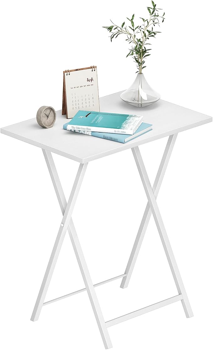 HOOBRO Folding TV Tray Tables, Industrial Snack Tables