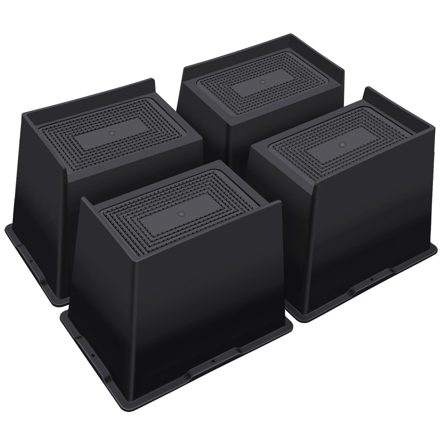 ANNKUT Bed Risers 6 Inch Heavy Duty,Oversized Couch Risers, Extra Wide Furniture Risers for Sofa Table Desk Headboard Chair Lifting,Rectangle Risering Blocks Support 6000 lbs(4 Pack Black)