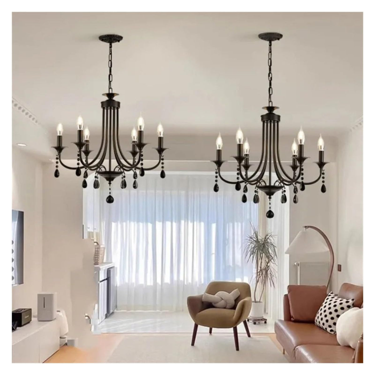 American Luxury Crystal Pendant Light Living Room Restaurant Bedroom Kitchen Cafe E14 Candle Light Chandelier,Comfortable Lighting