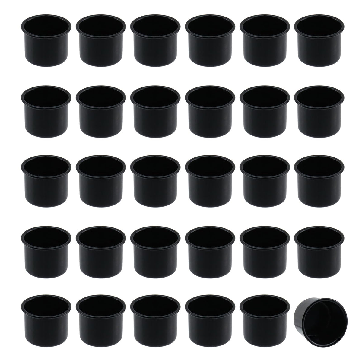 Pastlla 30Pcs Candle Cups Holders, 0.7 x 1 Inch Aluminum Metal Candlestick Holder Cup, Candle Inserts Drip Protectors for Wax Dripping Jar Candle Ramadan Valentine Christmas, Gold & Platinum (Black