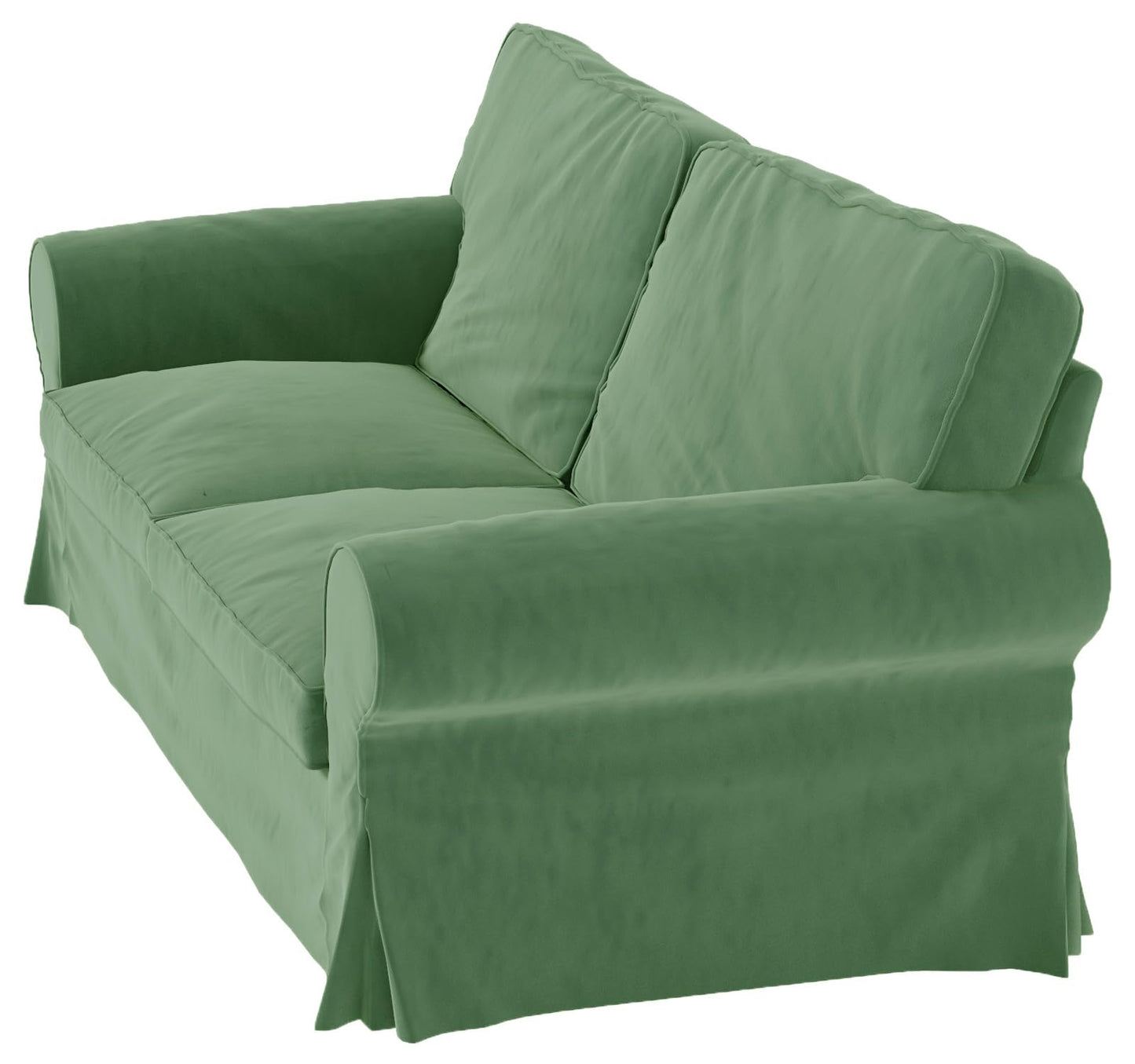 Velvet Pets Friendly Sofa Covers Made Compatible for IKEA Ektorp Loveseat Two Seat Slipcovers (Velvet Green Ektorp 2)