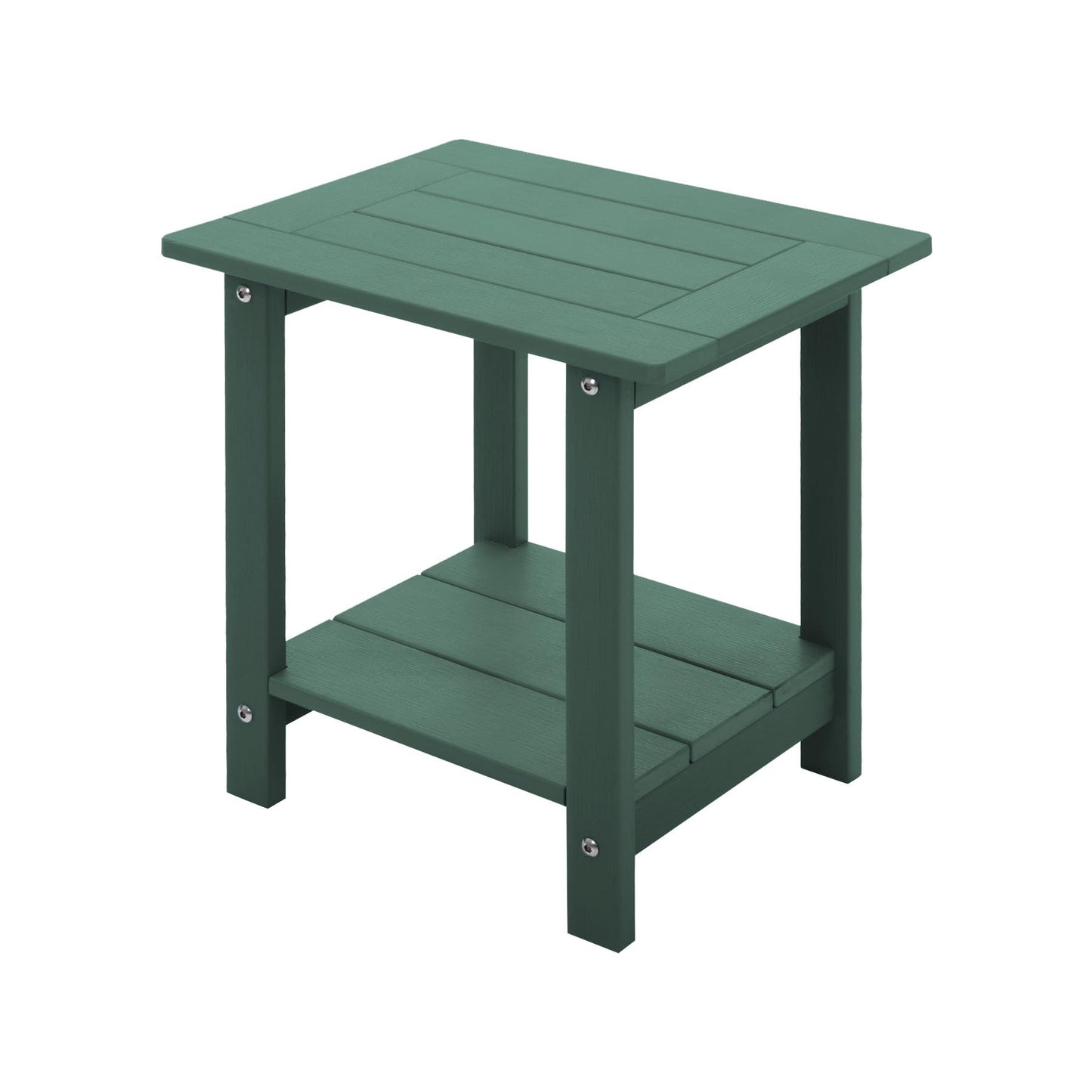 Meluvici Double Adirondack Side Table Weather Resistant, Outdoor Rectangular End Table for Adirondack Chair, Dark Green