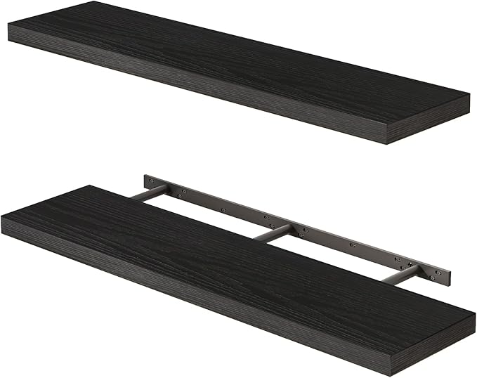 Fixwal Floating Shelves for Wall, 35.4" Long Heavy Duty Wall Mounted Rustic