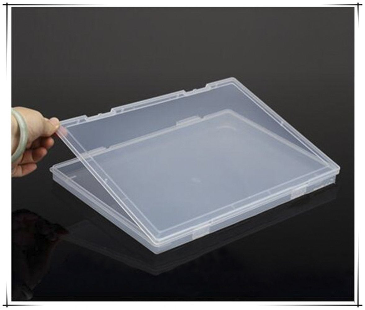 Co-link Portable A4 File Box Transparent Plastic Box Office Supplies Holder Document Paper Organizers Case PP Storage Collections Container Magazine Organizers Box Case 2pcs (11.8 x 8.3 x 0.8inch)