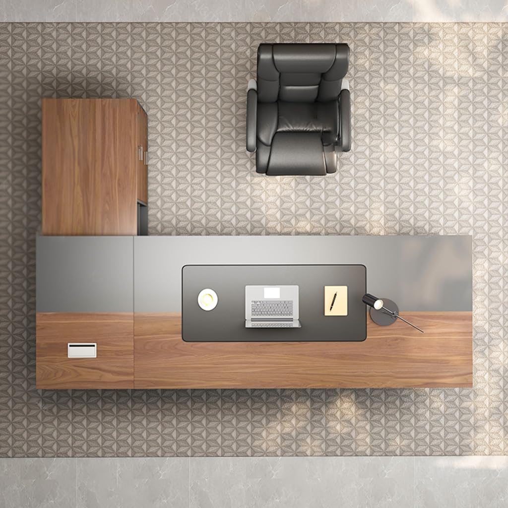 ULTRAWAVE Computer Desk Home Office Desk Executive Desk, Modern CEO/Manager Desk, Executive Table, Large Desk Furniture