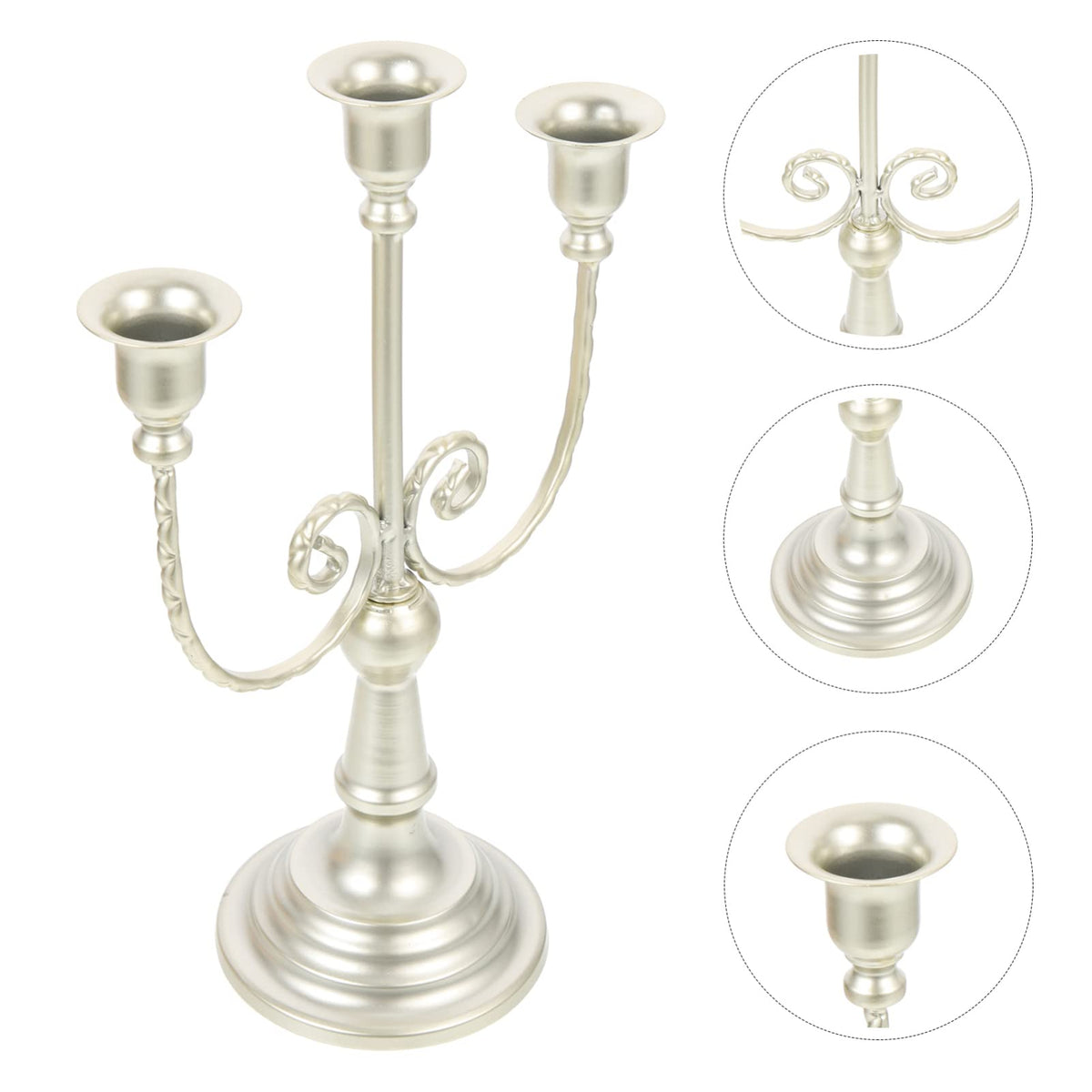 DECHOUS Retro Hollowed Iron Candlestick Set Black Taper Candle Holders European Style Candelabra for Tabletop Decor