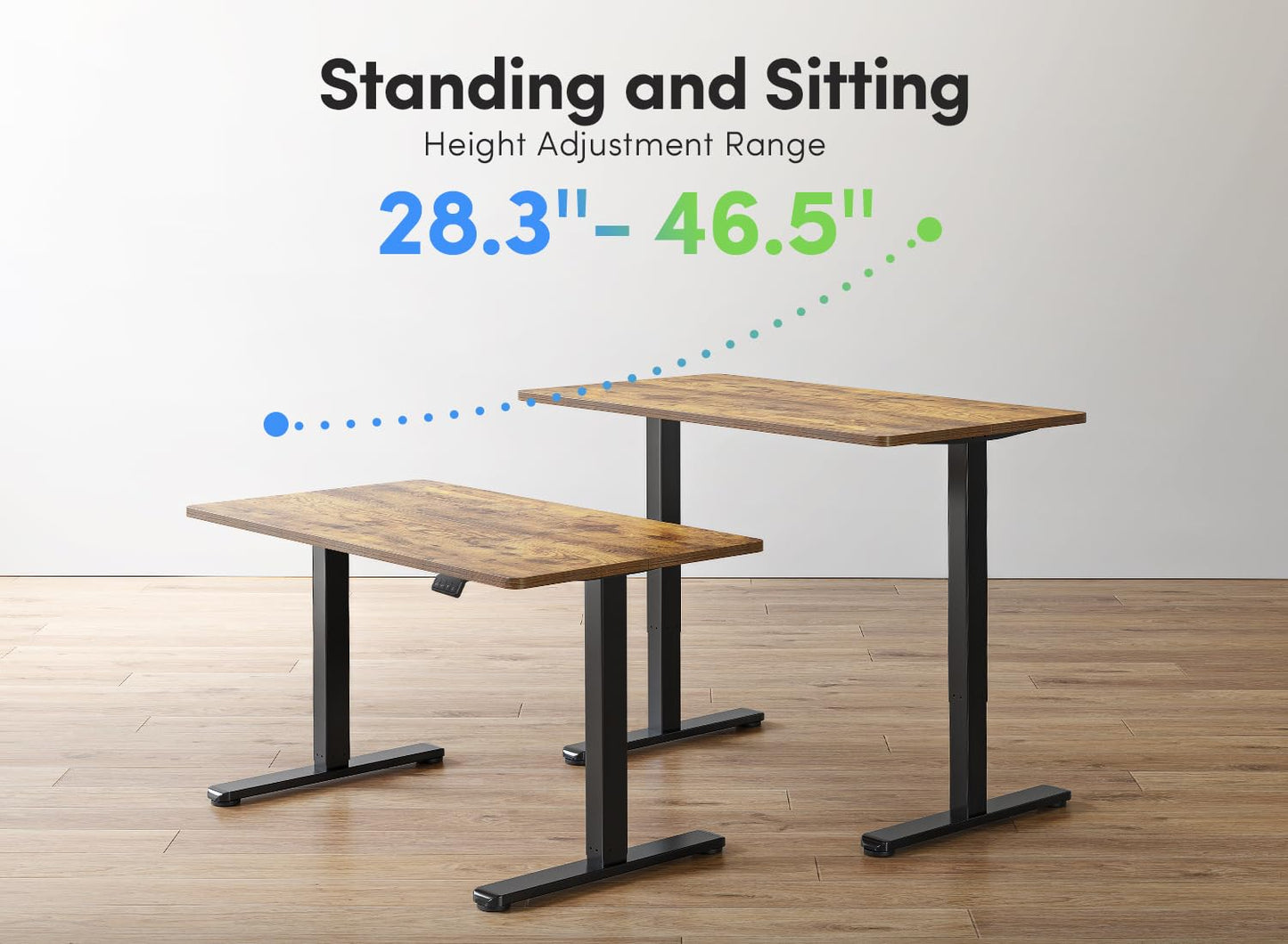 FEZIBO Electric Standing Desk, 55 x 24 Inches Height Adjustable Stand up Desk, Sit Stand Home Office Desk, Computer Desk, Rustic Brown