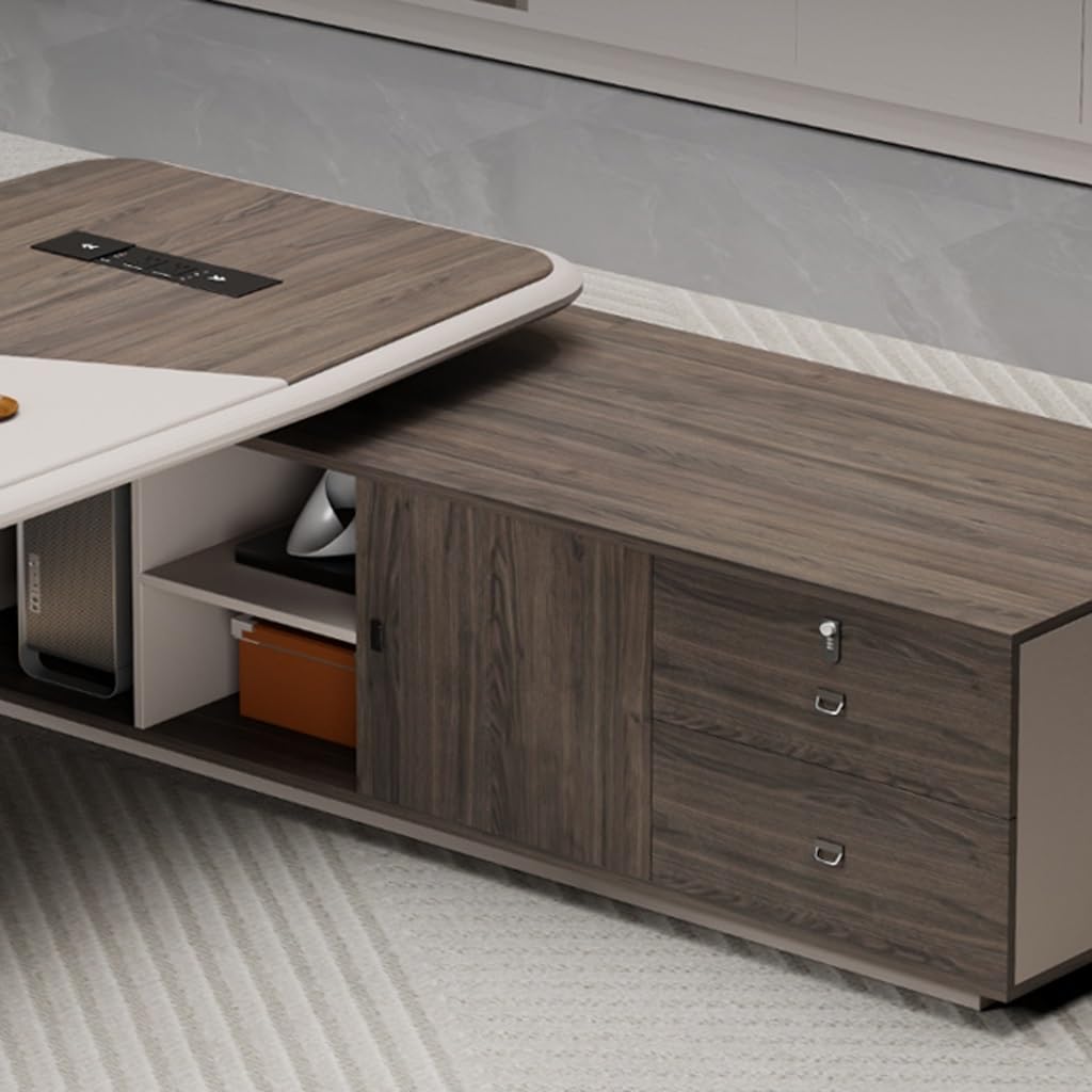 ULTRAWAVE Computer Desk Home Office Desk Executive Desk, Large Desk, Modern CEO Desk, Manager Desk Furniture