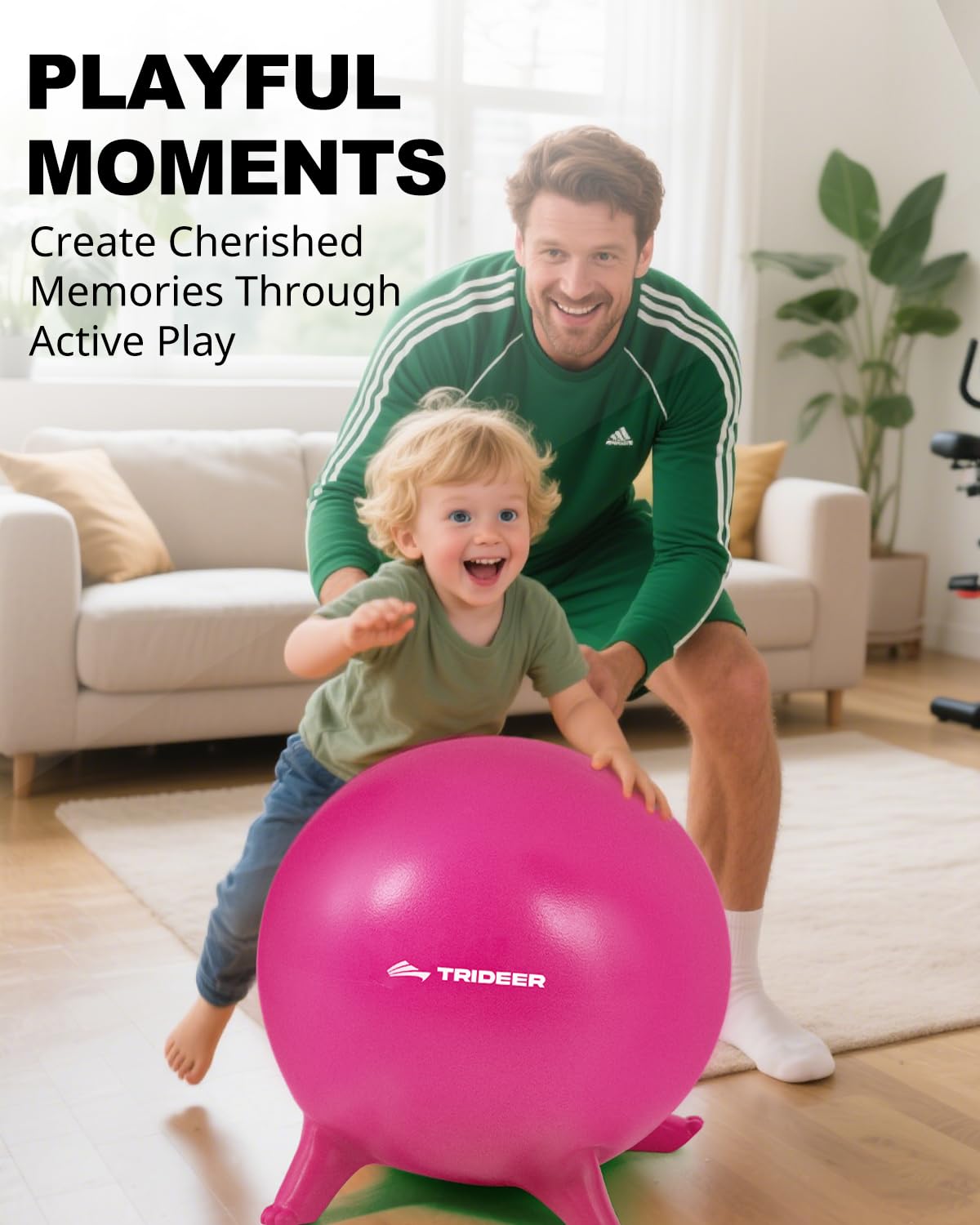 Trideer Flexible Seating for Classroom Elementary, Yoga Ball Chairs for Kids, Wobble Chair of School Supplies for Sensory Kids, Student Desk Chairs for Homeschool (Pink, 55cm)
