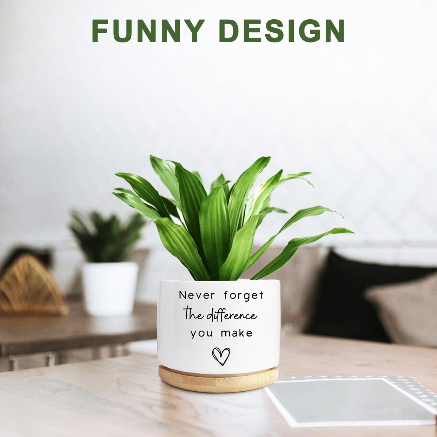 Aryabtya Cute Succulent Planter, Flower Cactus Plant Pot Gifts, Going Away Farewell Thank You Inspirational Employee Appreciation Gifts for Women Men Coworkers Boss Lady Manager (No Plants)