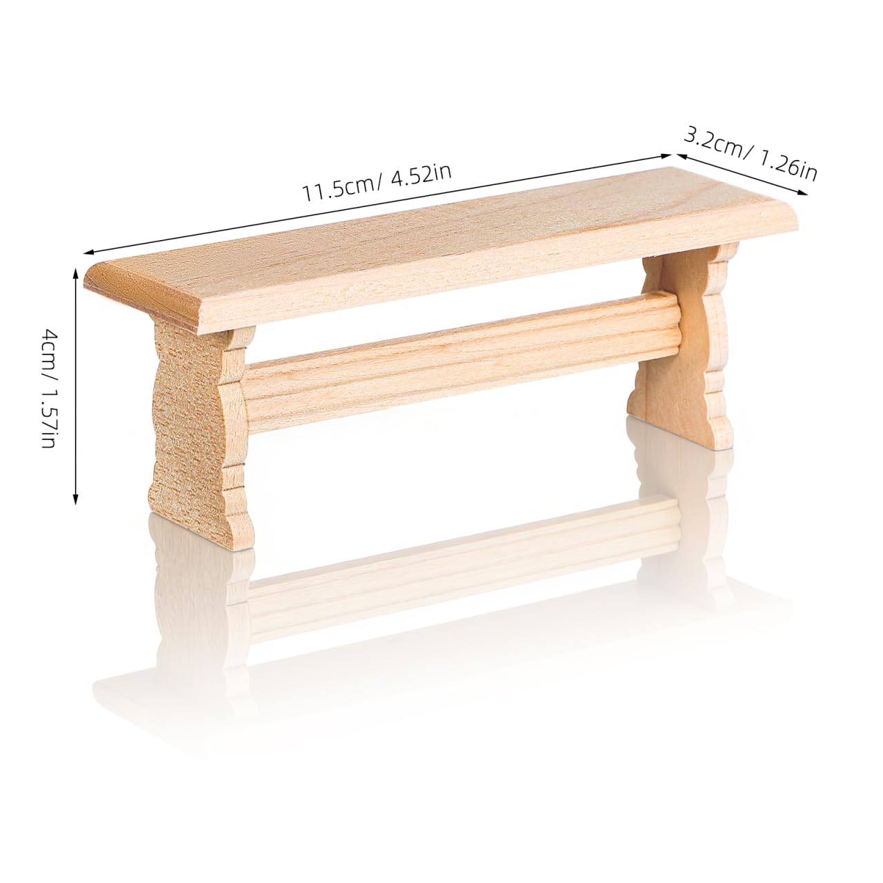 KESYOO Mini Wooden Bench Dollhouse Furniture Wooden Miniature Storage Bench for House Decor Accessory for Mini House and Landscape