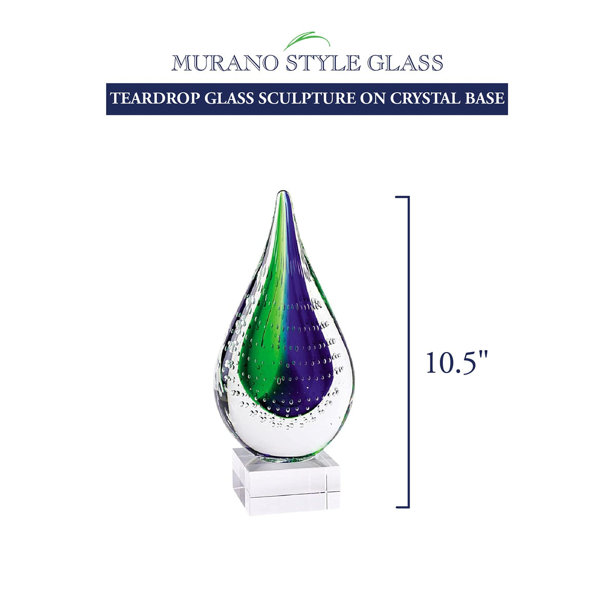 Badash Murano-Style Art Glass Sculpture Centerpiece, 10.5 Inch
