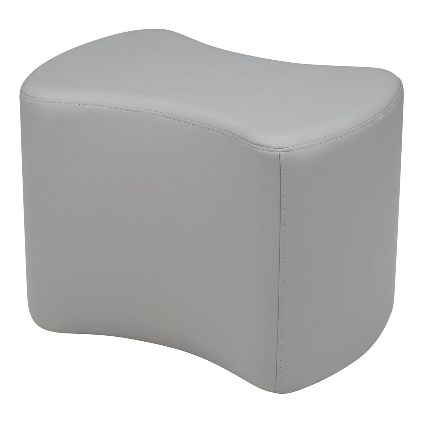 FDP Pro Series Bowtie Accent Ottoman (18" Height) Hand Upholstered Commercial Furniture for Hotel Lobby, Office, Restaurant, Home and More Collaborative and Configurable Seating - Gray