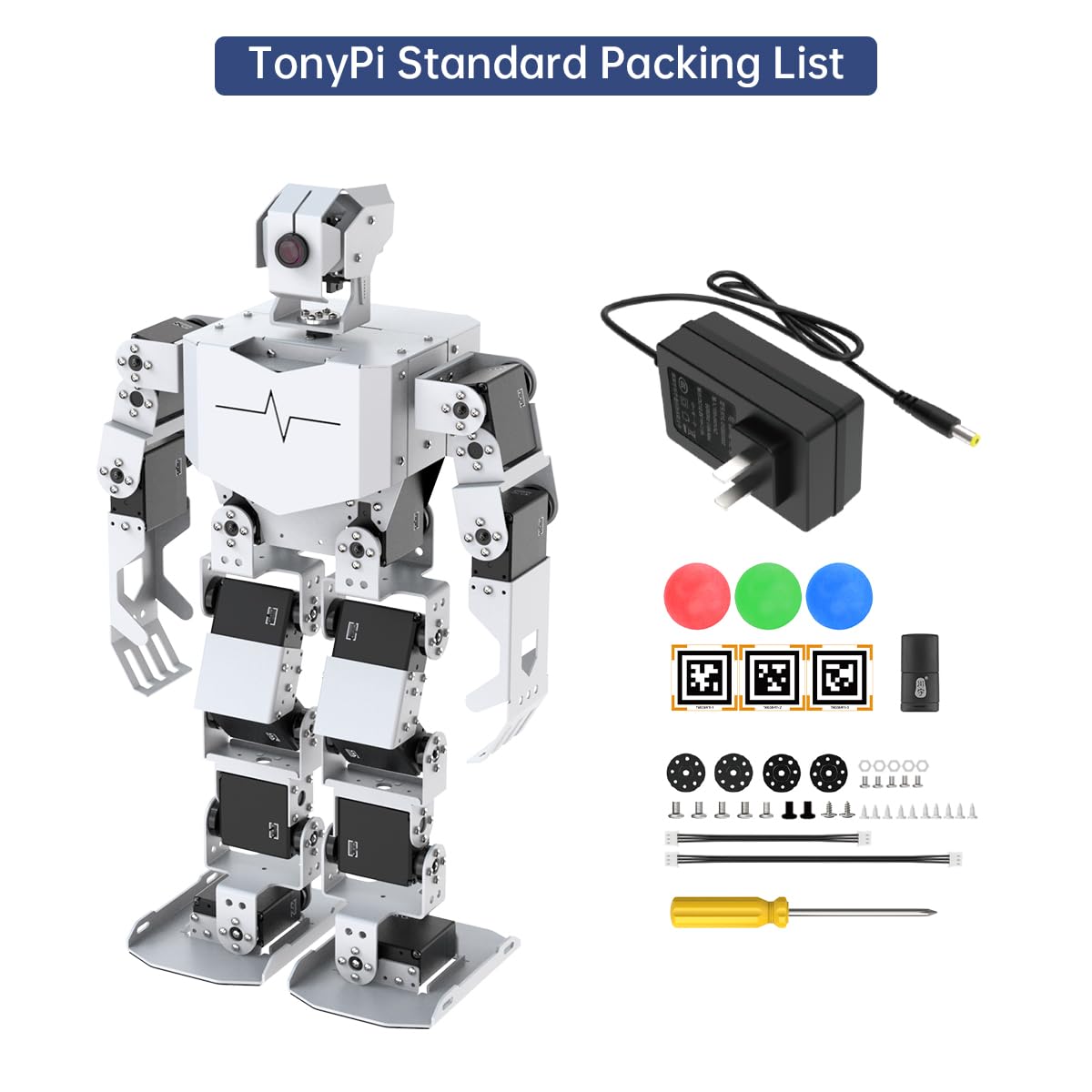 HIWONDER Humanoid Robot with ChatGPT AI Large Model Voice Control AI Vision Scene Understanding Raspberry Pi Robot Kit Python Programming for Teens Adults, TonyPi Standard Kit & RPi 5 2GB