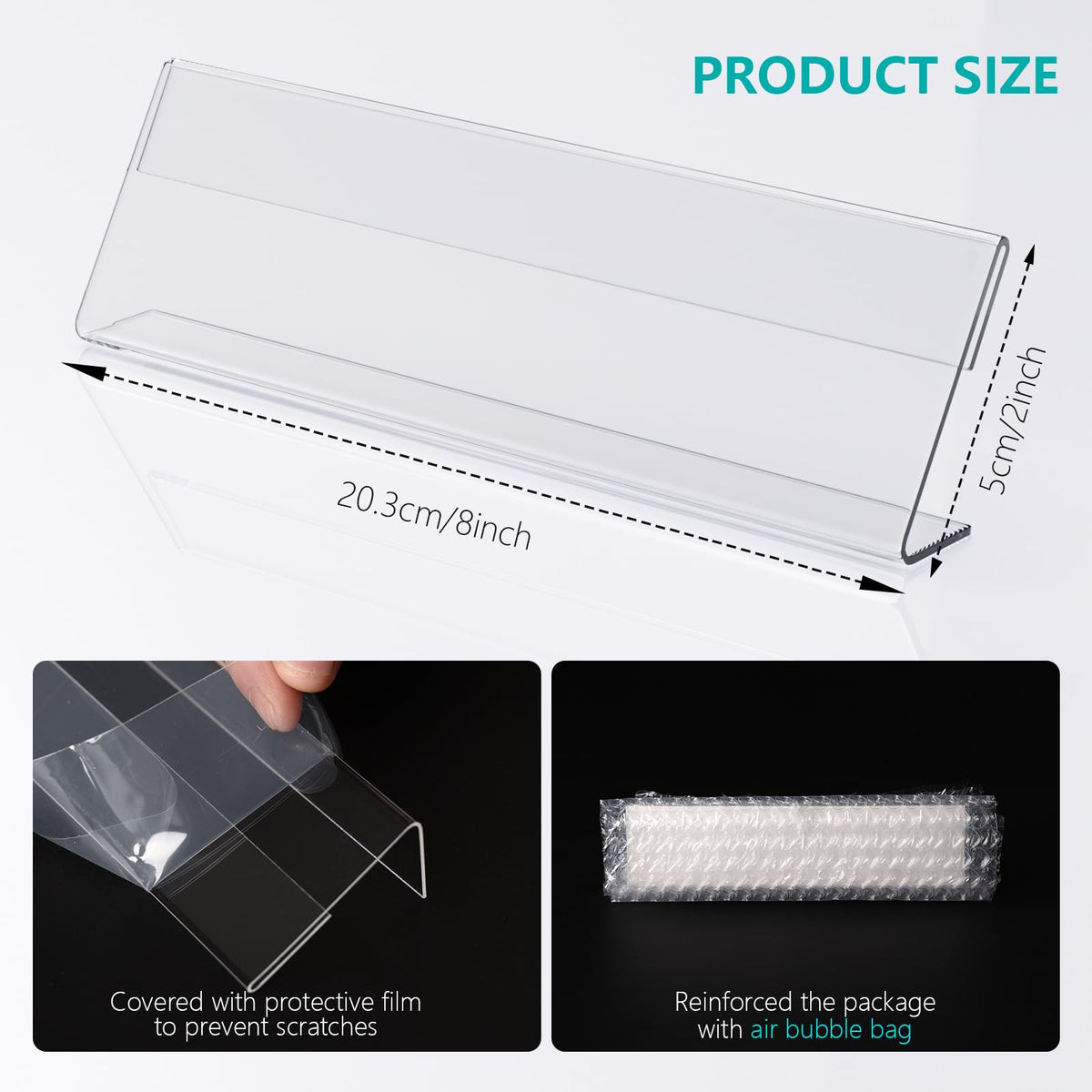 24 Pcs Acrylic Name Plates for Desk 2 X 8 Inches Name Tents for Classroom License Label Holder for Back to School Classroom Office Conference Business Meeting Table Display (24)