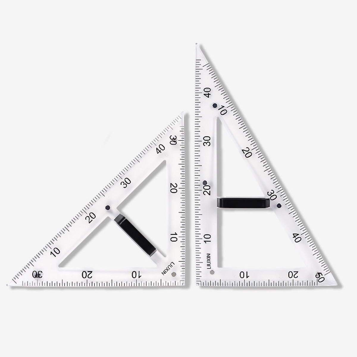 Magnetic Geometry Tool, Protractor, Triangle Rulers Easy Attachment Blackboard Measurement Kit, Teacher Board Protractor Multi-Purpose Kit Large (Transparent-2pc)