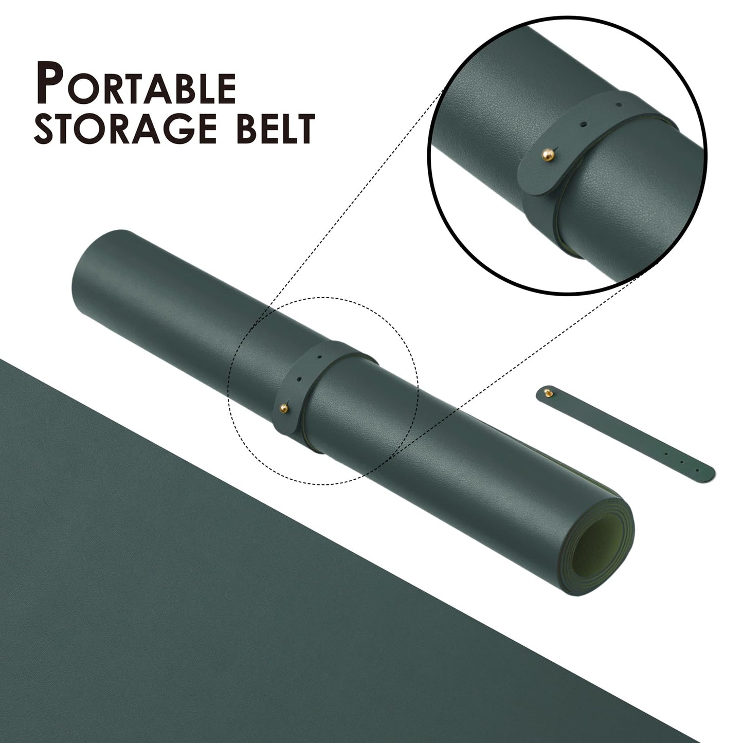 Leather Desk Mat - Non-Slip PU Desk Pad for Office and Home - Desk Organization and Accessories - Ideal for Large Mouse Pad and Desk Mats on Top of Desks (Dark Green,31.5"x 15.7")