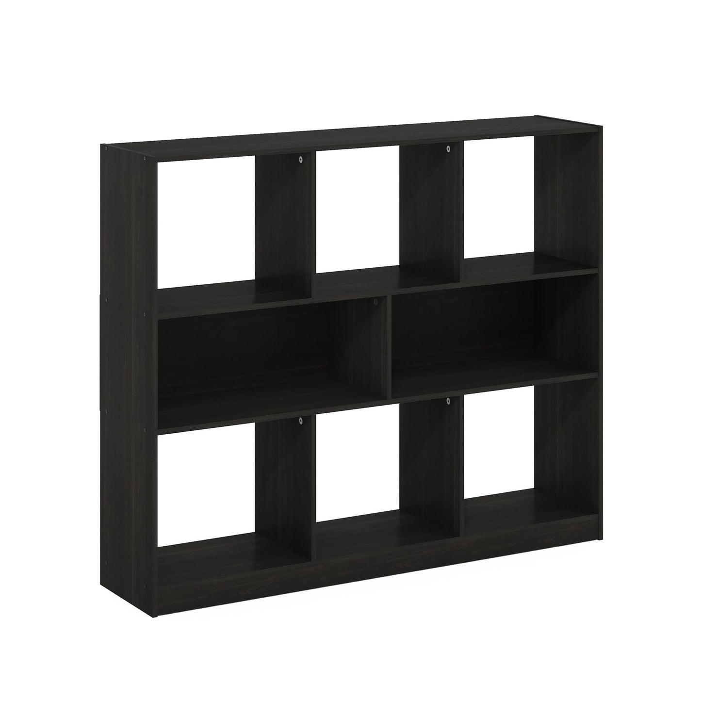 Furinno DALY Book Shelf, 8-Cube Bookshelf, Horizontal Cube Storage Organizer Bookcase, 10.9 x 47.2 x 39.4, for Living Room, Bedroom, Home Office, Dark Espresso