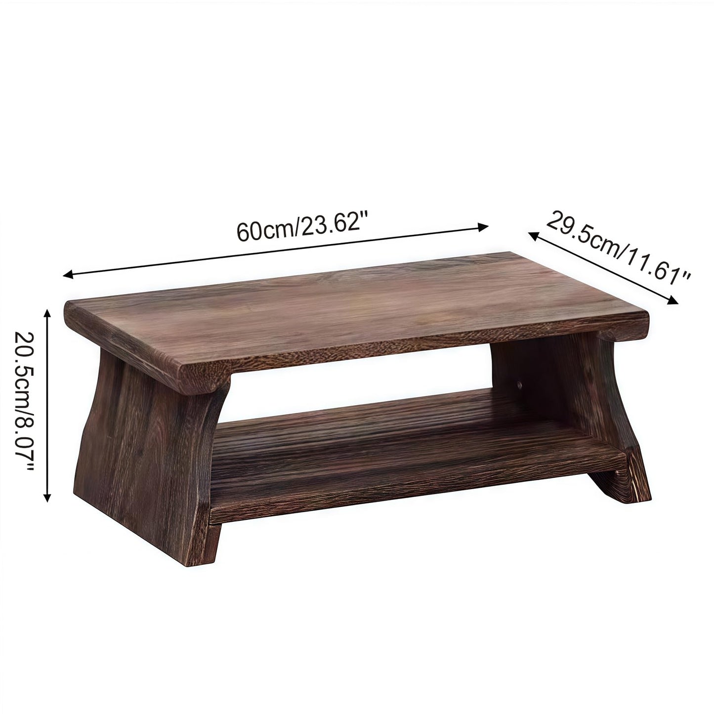 Folding Floor Table,Meditation Altar Table for Home Decor,Hand Carved Natural Brown Wood Small Puja Table, Used in The Tea Table Japanese,Study Room,IT is 24Inches(L),12 Inches(W) , 21 Inches(H)
