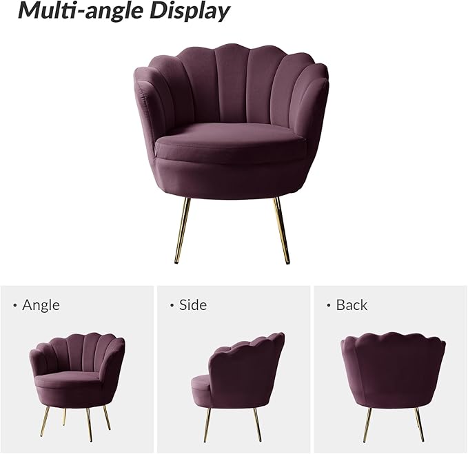 HULALA HOME Modern Velvet Accent Chairs Set of 2