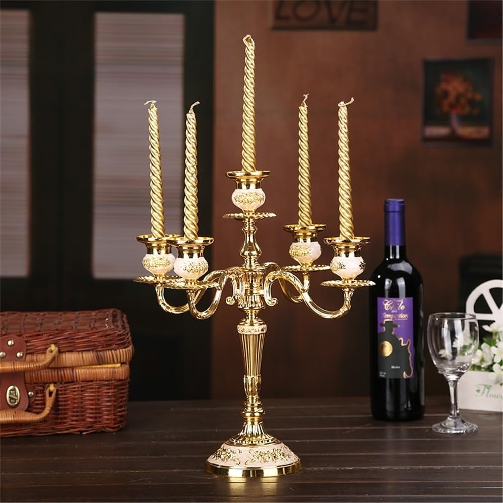 Candlestick Holders European Retro Five-Head Candle Holder Home Wedding Props Decorative Candlestick Decor