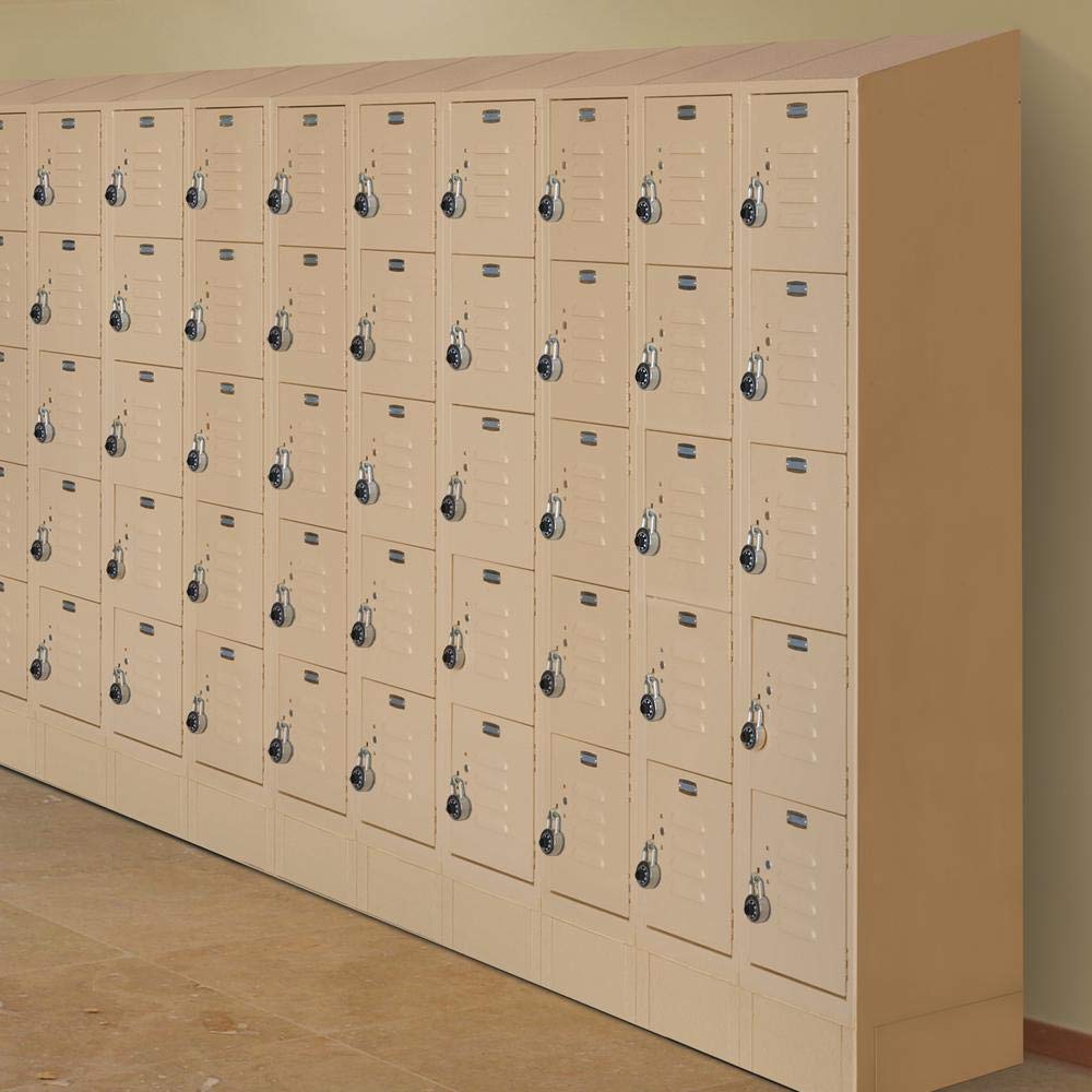 Salsbury Industries 65152TN-U Five Tier Box Style 12-Inch Wide 5-Feet High 12-Inch Deep Unassembled Standard Metal Locker, Tan Brown