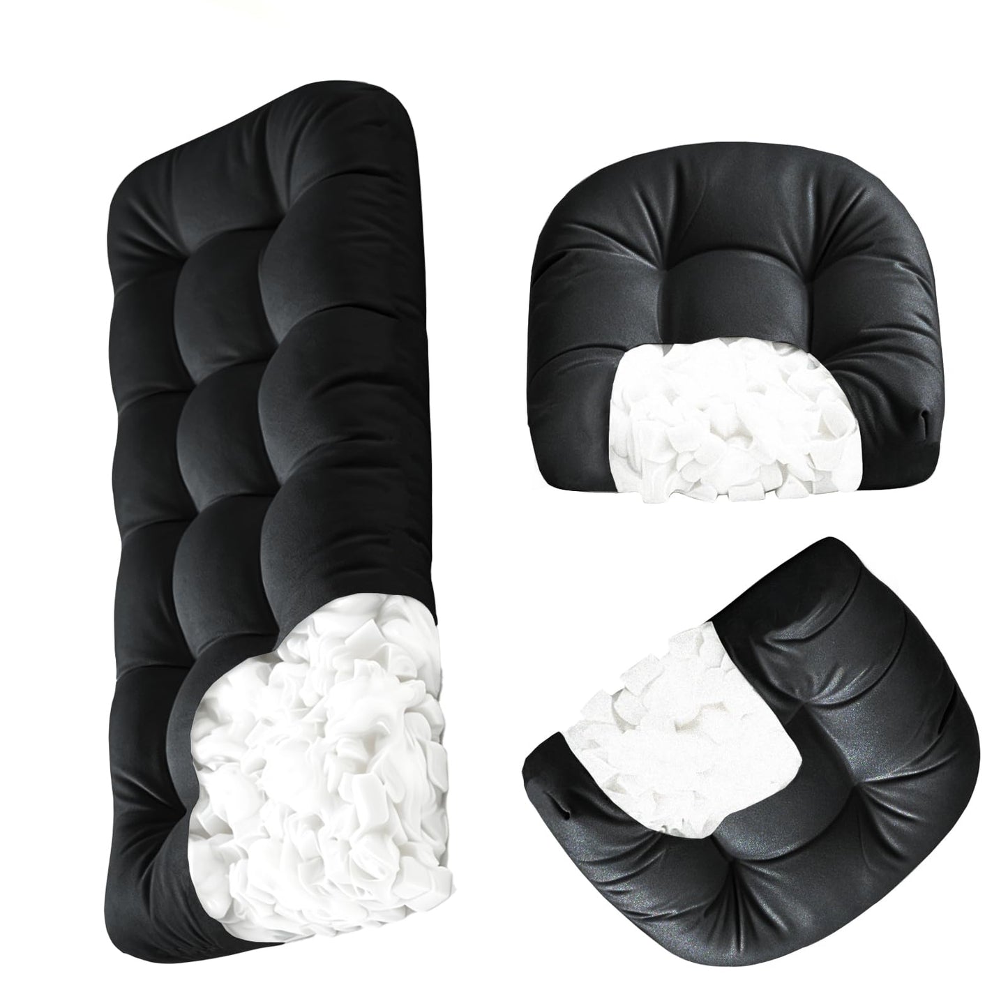 Dizaolive Wicker Chair Cushions for Outdoors Glider Cushions Seat 3pc Wicker Cushion Set