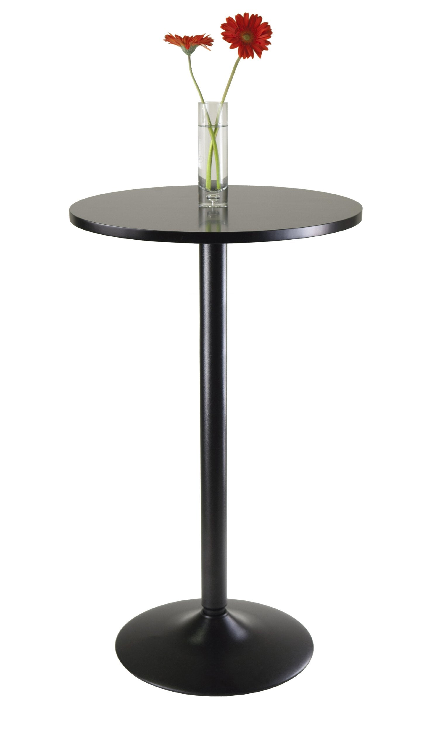 Winsome Obsidion Round Tall Pub Table, 40" in Black, Small High Top Circle Bar Style Cocktail or Bistro Table for Kitchen, Breakfast Nook, Dining Area, Accent Furniture