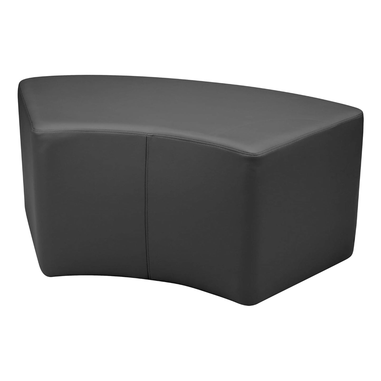 FDP Pro Series Upholstered Configurable S-Curve Accent Ottoman Seating Set (18" H) Collaborative Commercial Furniture for Hotel Lobby, Office, Restaurant, Waiting Room (6-Pack) - Black