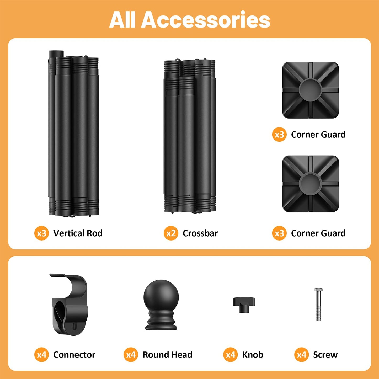 Room Divider Curtain Rod - Heavy Duty Adjustable Curtain Rod for Room Separation, Privacy Room Divider for Bedroom, 10-11ft(H) 58-116inch(W),Easy Install Wall Divider Curtain Rod,Black