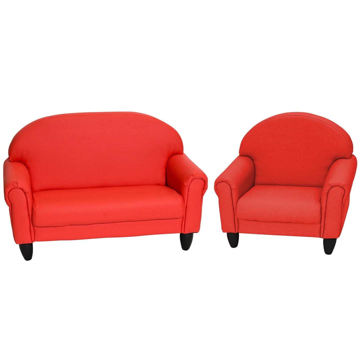 Children's Factory As We Grow Chair and Couch, Flexible Seating for Daycare or Preschool, Foam, Vegan Leather, 914 x 470 x 610 Mm, Red, 1 Count