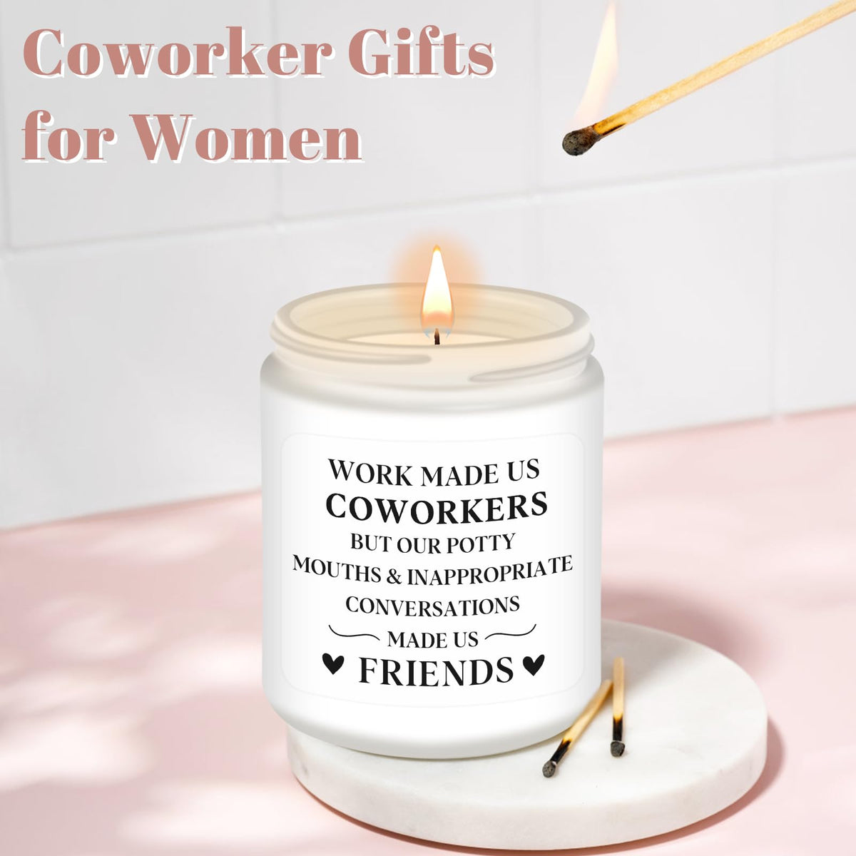 Homsolver Coworker Gifts for Women, Coworker Appreciation Retirement Gifts, Birthday Christmas Gift,Funny Coworke Scented Candles