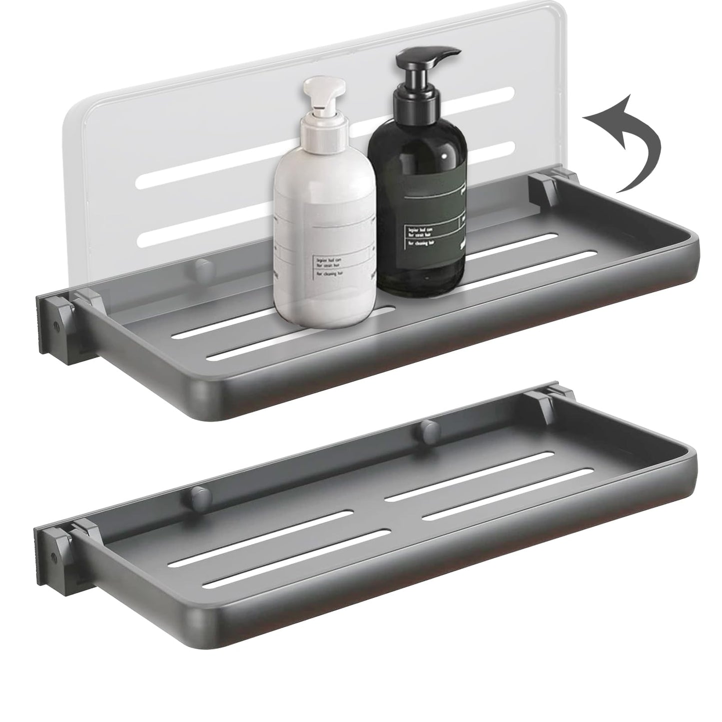 SWEAMTING RV Aluminum Foldabling Shelf-Hidden,Small Folding Wall Shelves for Bathroom,VR,Campers,Kitchen.90°Folding Shelves for Room Wall,Waterproof and Space-Saving Foldable Shelf for Bathroom (2)