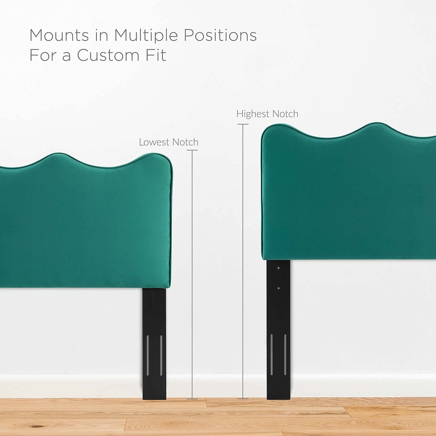 Modway Athena Performance Velvet Full/Queen Headboard in Teal