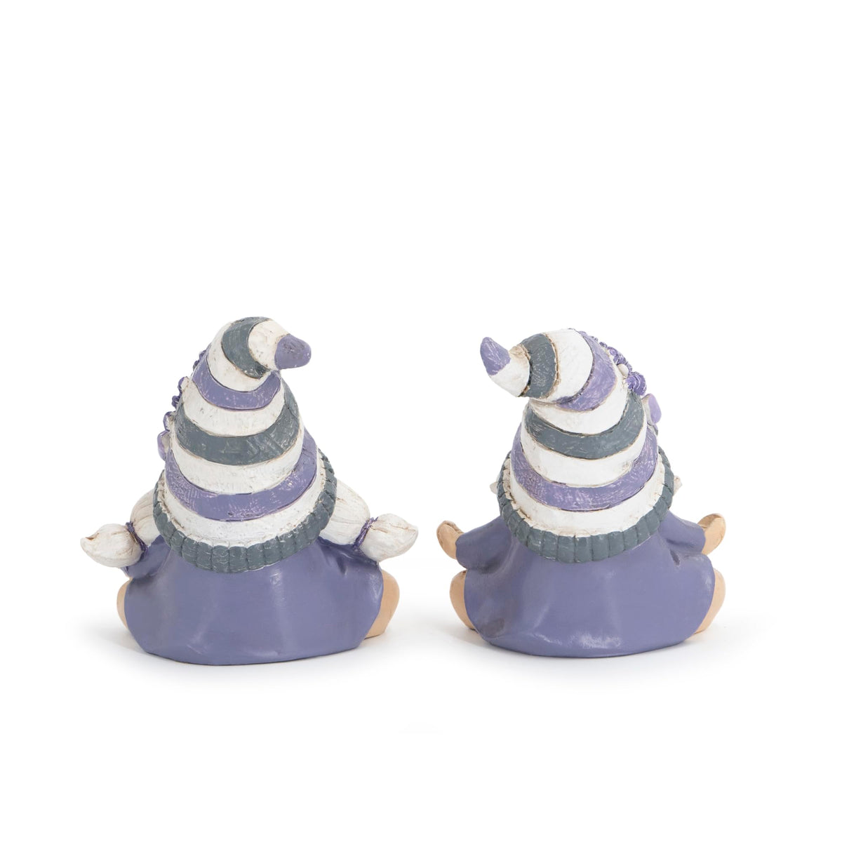 Hodao 2PCS Zen Lavender Meditation Gnomes Figurines Set- Yoga Themed Inspired Home Table & Shelf Decor for Relaxation & Serene Living Spaces Yoga Lavender Decor Retirement Gifts for Women