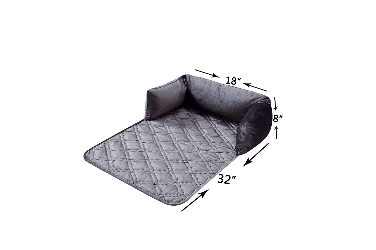 Brilliant Sunshine Premium Calming Dog Bed Mat, Silky Velvet, Removable Washable Cover, Cushion Protector and Couch Covers for Dogs, Pets, Cats, Small, Grey