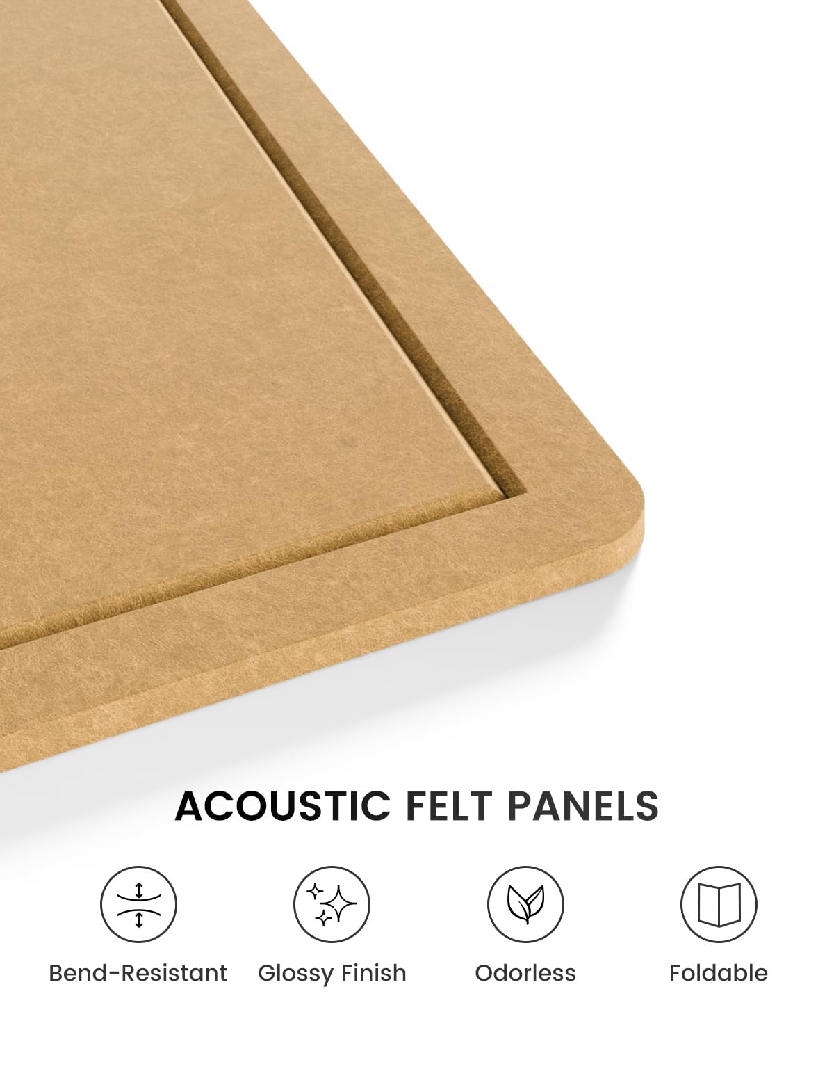 Fluxynara Large Bulletin Board, 47.2" x 35.4" Cork Board Alternative with 24 Safe Removable Adhesive Tabs, Foldable Felt Pin Board for Home Office, Classroom, Bedroom,Entryway for Walls—Mustard Yellow
