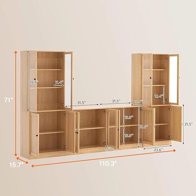 TUSY 71" TV Stand Storage Set