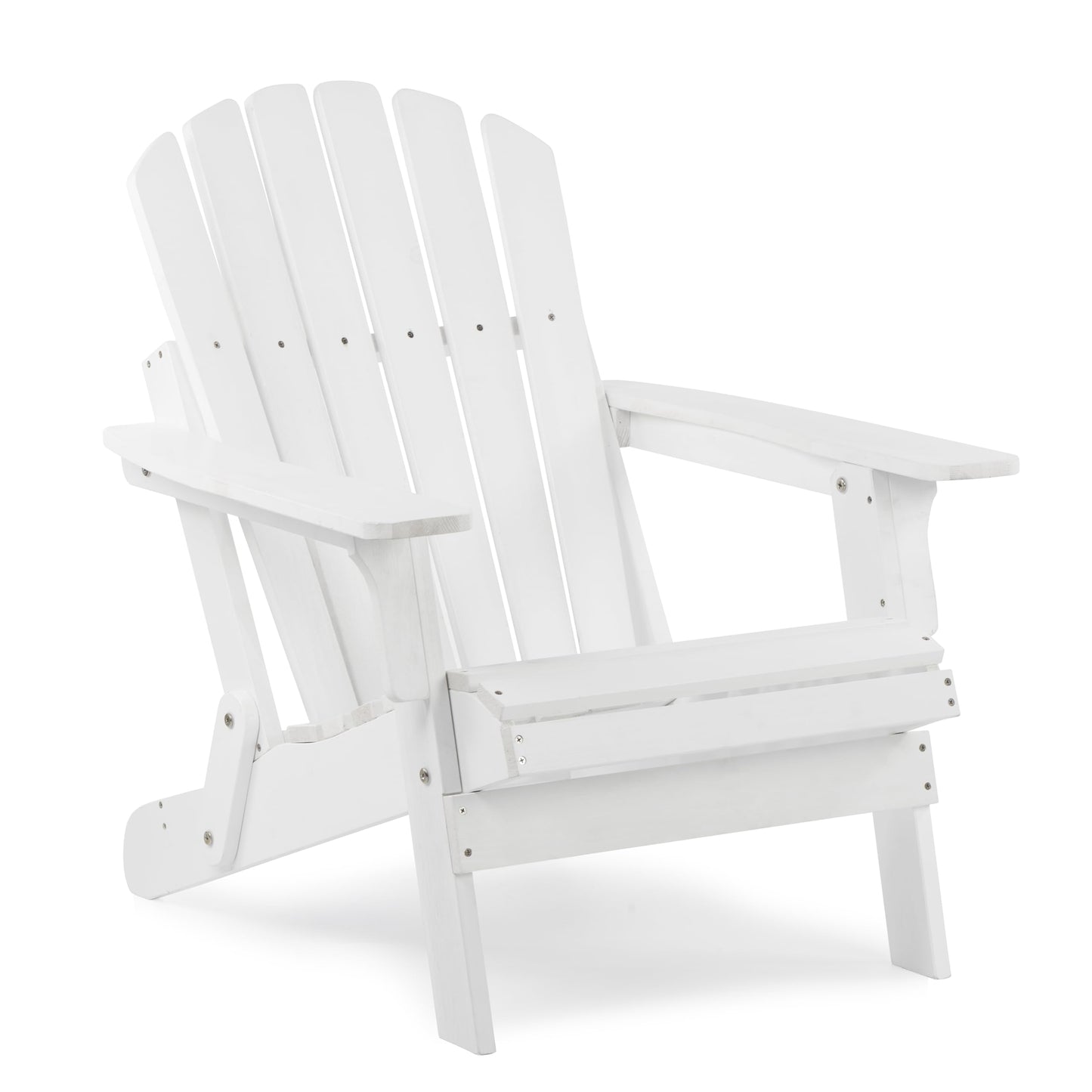 Wood-Natrl Oversized Wooden Folding Adirondack Chair with Pre-Assembled Backrest and Seat Board, Lounge Chair for Outdoor Patio Garden Lawn Backyard Firepit Deck Pool Beach