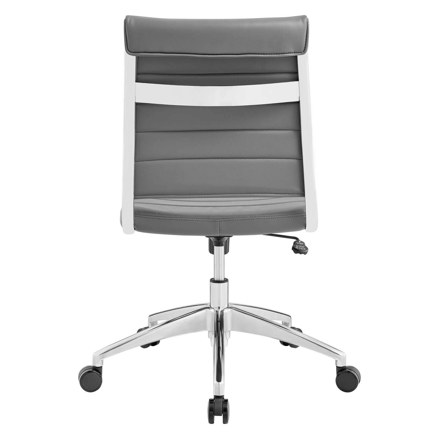 Modway Jive Ribbed Armless Mid Back Swivel Conference Chair In Gray