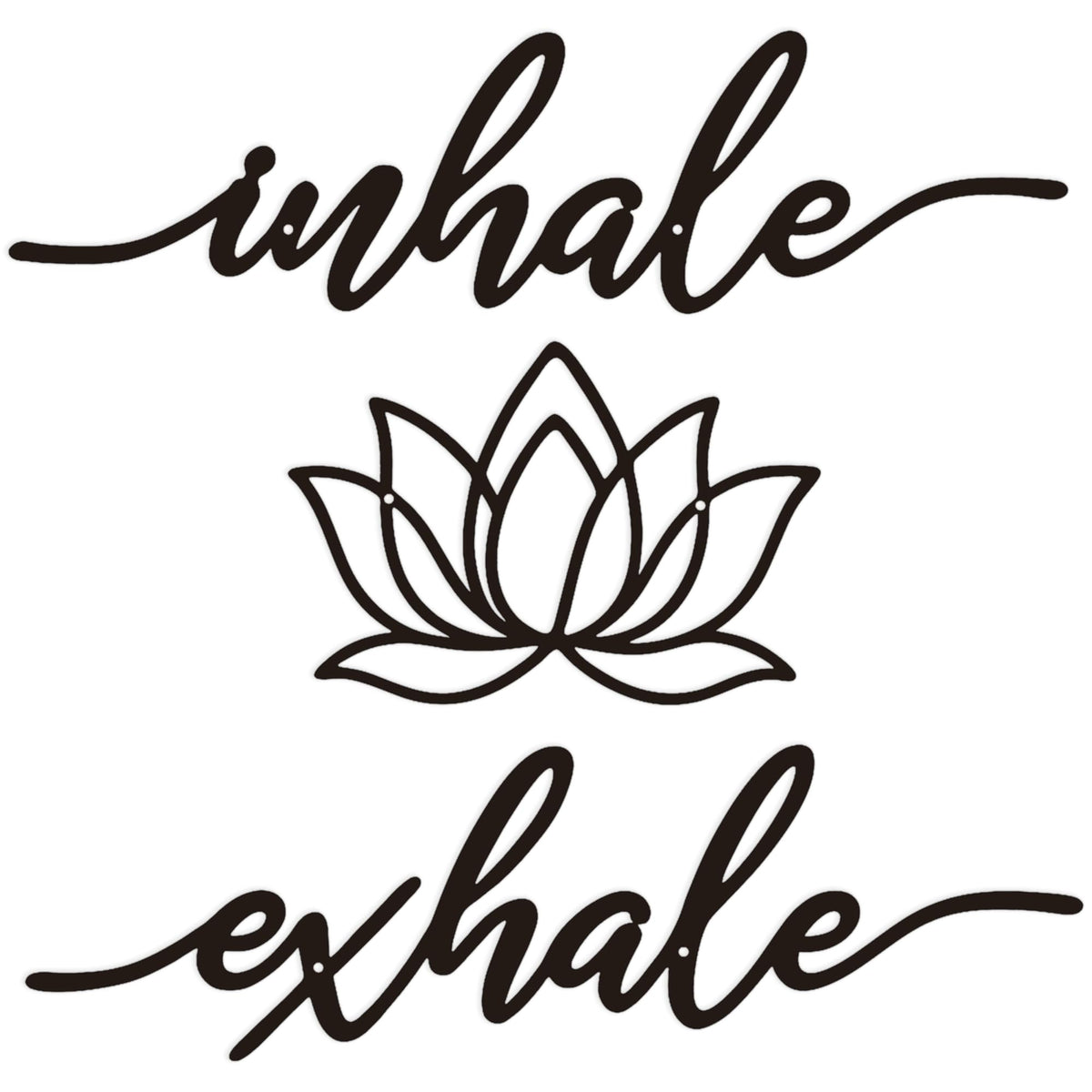 Inhale Exhale Wall Art Meditation Room Zen Wakk Decor Black Metal Yoga Sign Decorative Spiritual Decor for Living Room Bedroom Shelf
