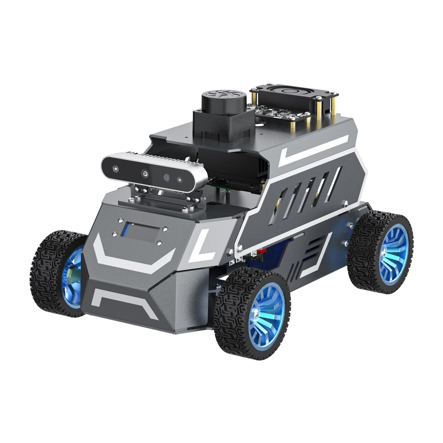 Yahboom Raspberry Pi 5 8GB for AI Robot Car,Supports RVIZ Simulation ROS2,TOF Lidar,SLAM Mapping Navigation, Tracking and Obstacle Avoidance(Superior Ver Without Pi5)